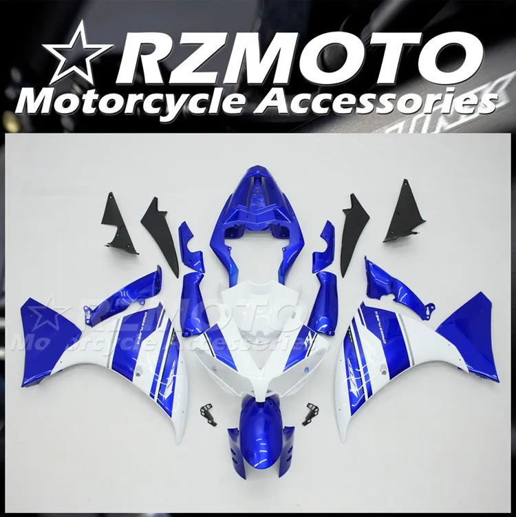 4Gifts New ABS Motorcycle Bike Fairings Kit Fit For YAMAHA R1 2012 2013 2014 12 13 14 Bodywork Set Custom White Blue