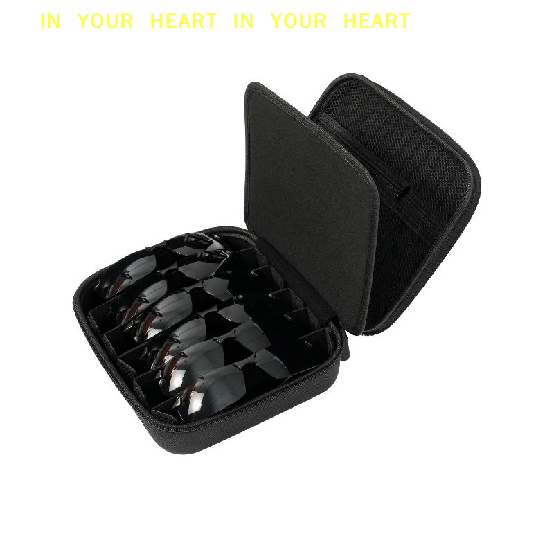 【X】Travel Case Sunglasses Organizer 4 6 7 8 Slot Adjustable Compartment for Eyeglasses Storage and Display