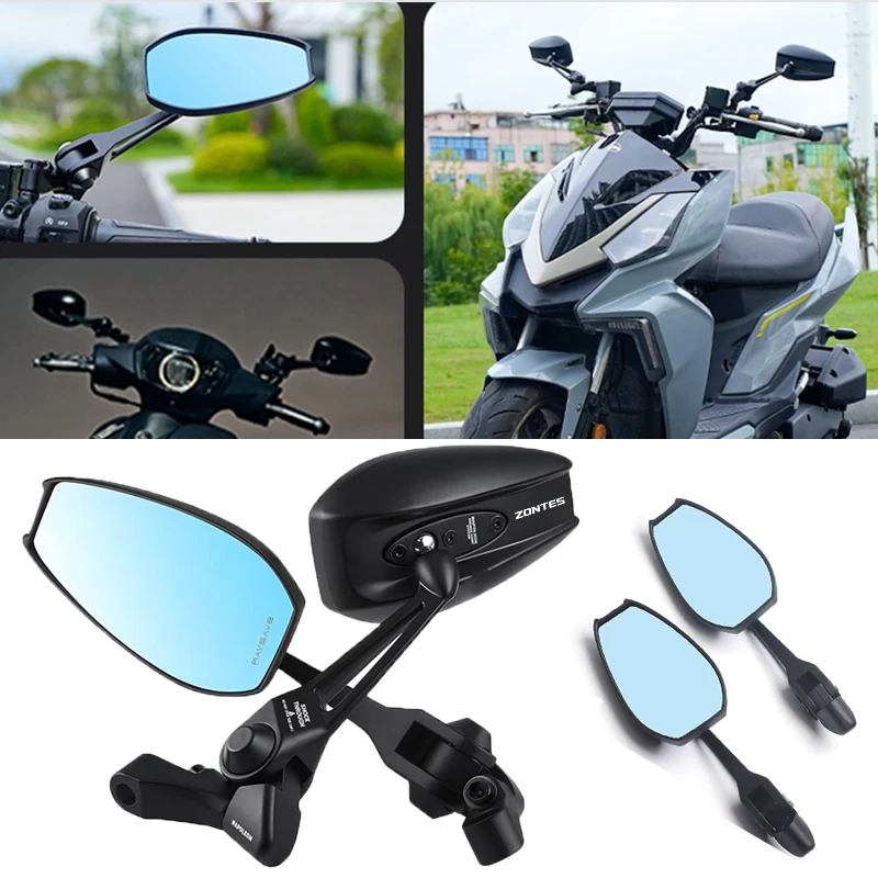 Universal Motorcycle Rearview Mirrors Convex Foldable 360 Degrees For Zontes G1 125 ZT125 ZT U310R 310X ZT310R 310M Accessories