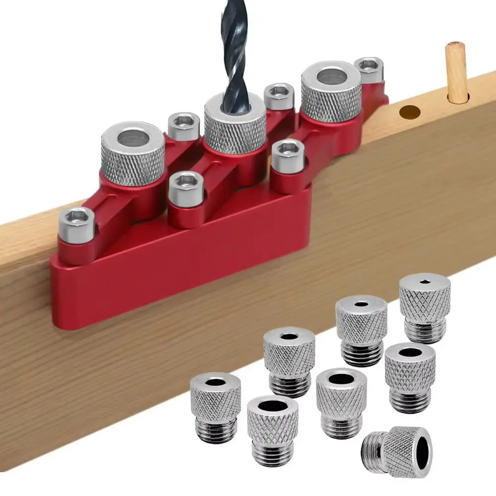 3-10mm Drill Sleeves Self Centering Dowelling Jig Three-in-One Design Position Locator Woodworking Joinery Hole Drill Guide
