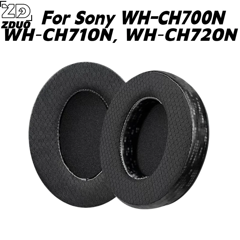 For Sony WH-CH700N WH-CH710N WH-CH720N Headsets, Mesh Spliced Protein Leather Ear Cushions, Soft Memory Foam Earmuff Replacement - view 6