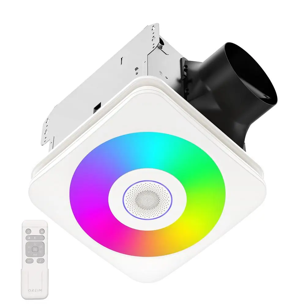 Bathroom Exhaust Fan with Light 110/160 CFM 1.0 Sone Bluetooth Speaker Remote Control Modern Design 6