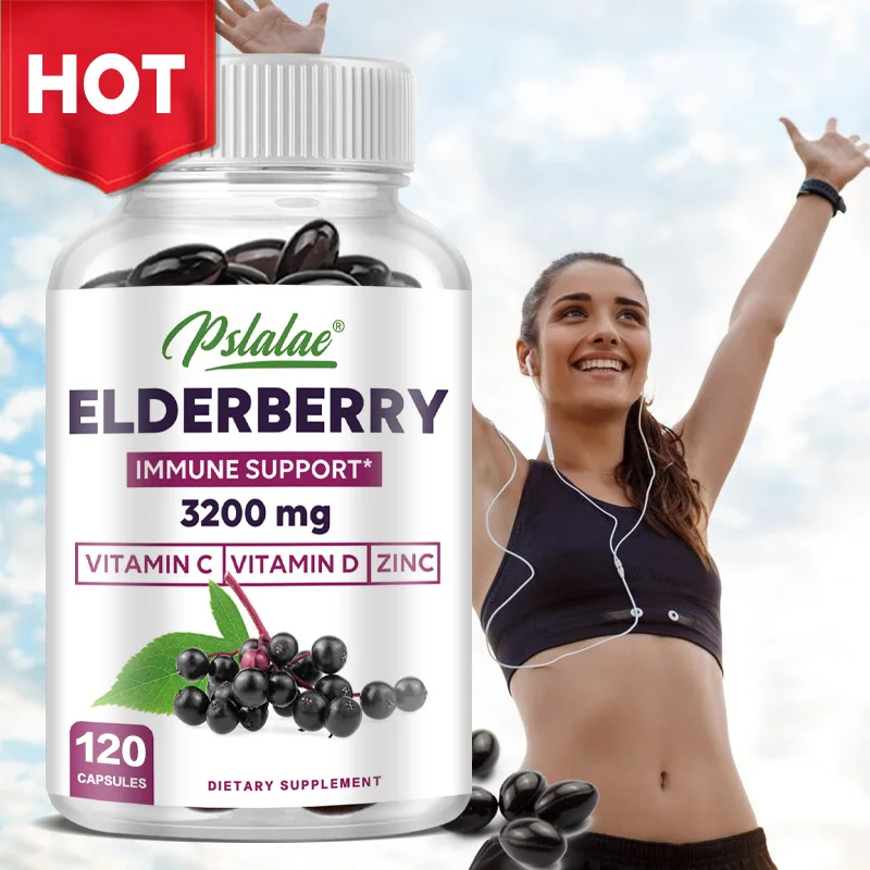 Elderberry Capsules - Nutrient Absorption, Improves Cell Activity and Elasticity, Promotes Brain, Skin and Heart Health,Immunity