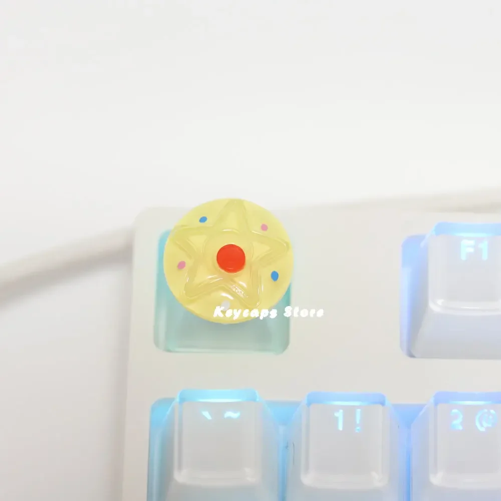 1pc Anime Game Keycaps Cartoon ESC Transparent DIY Cute Keycaps Girls Mechanical Keyboard Game Backlight Personalized Keycaps