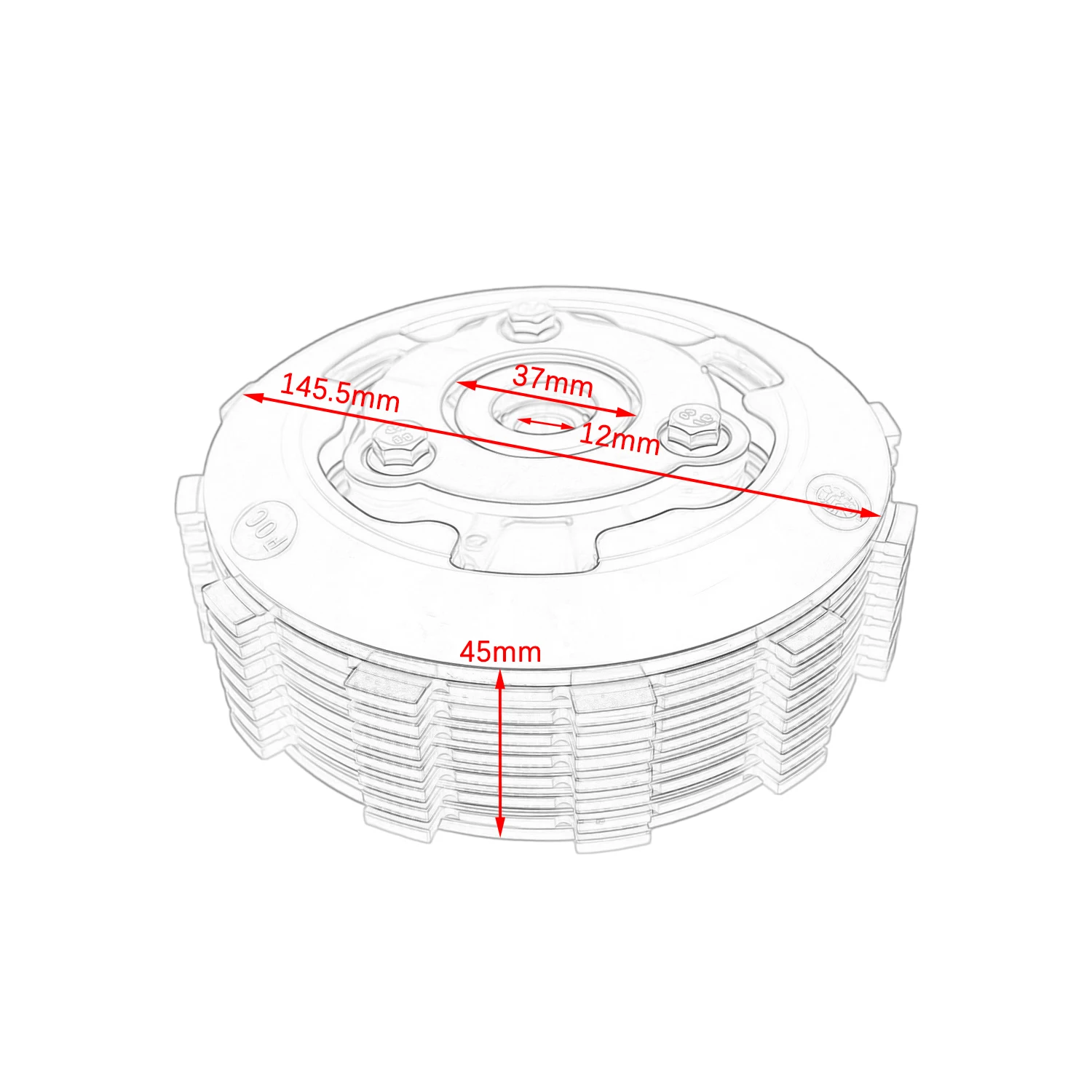 Sliding Slipper Clutch Assembly Disc Plate For CFMOTO CF650TR NK650 NK400 CF400NK CF650NK Motorcycle 7pcs Friction Plates