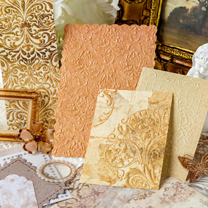 Mr. Paper Mixed Material Letterpress Embossed Material Paper Cardstock Paper DIY Handbook Photo Frames Album 74Pcs in