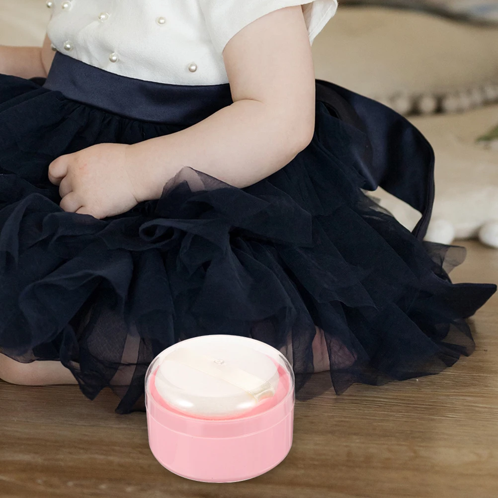 

4 Pcs Body Powder Puff Box Talc Loose Applicator for Talcum Container with Empty