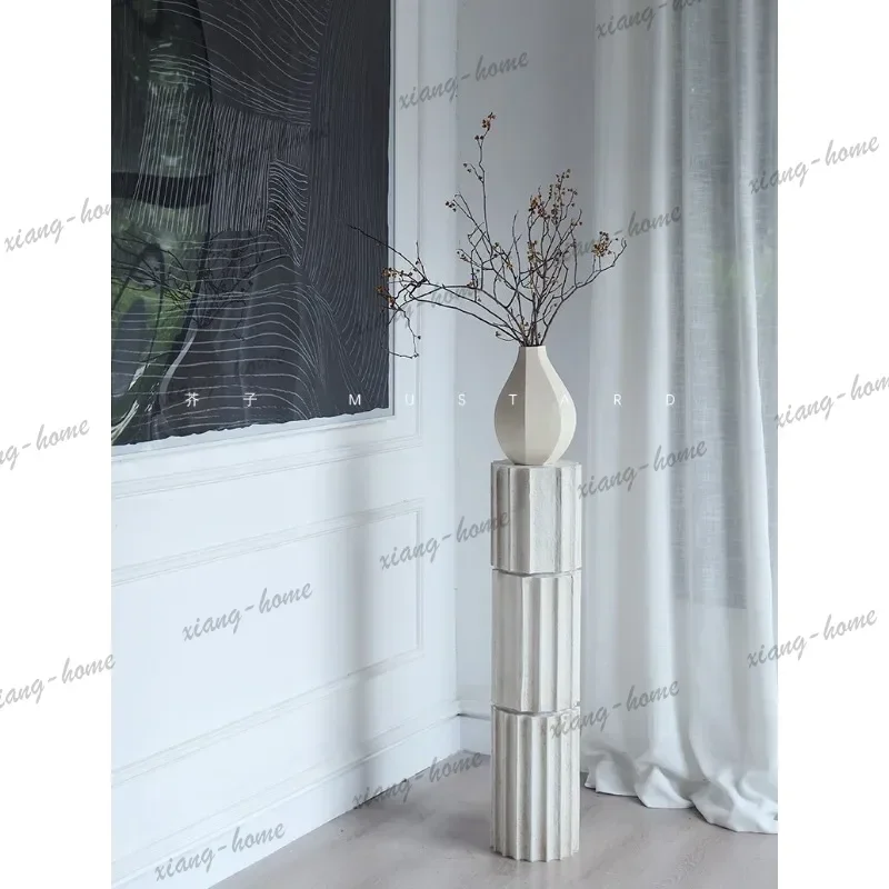French flower stand Roman column decoration Art floor ornament Living room sculpture
