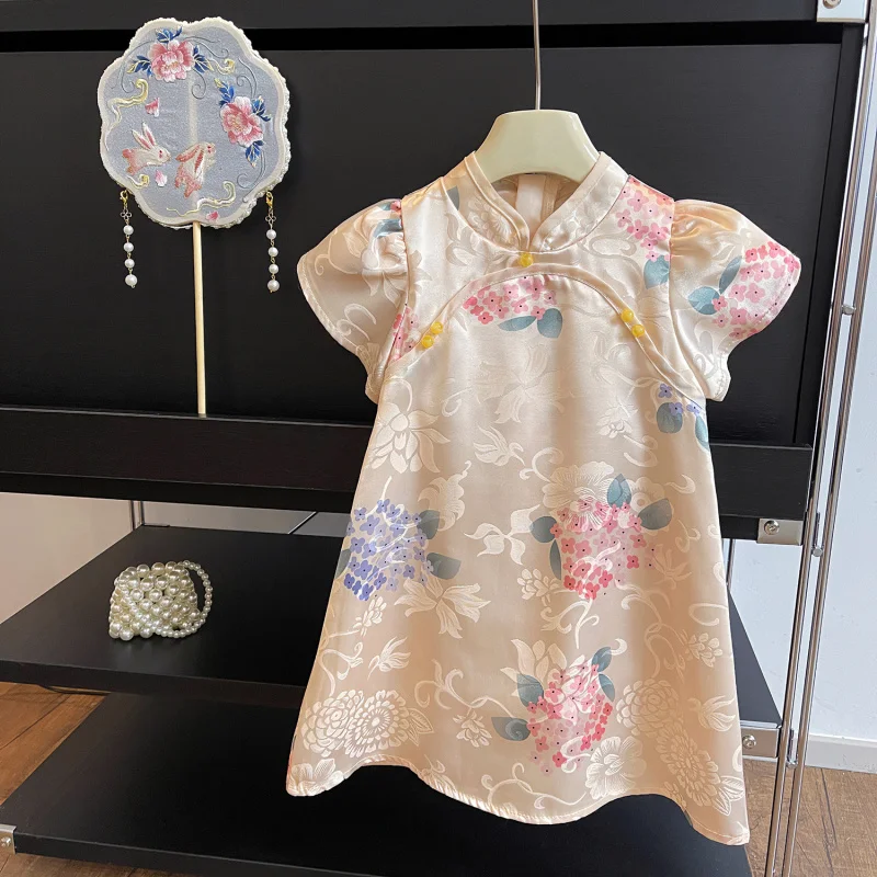 

Girls' Dress Summer New Cheongsam Dress Baby Girl Retro Chinese Style Dress