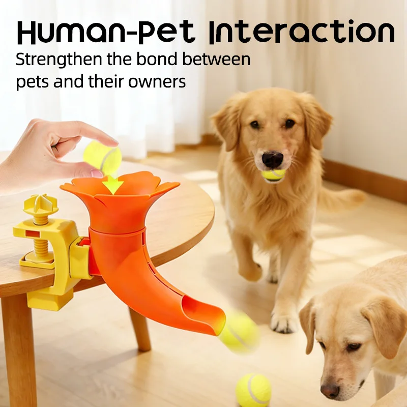

Автоматическая интерактивная игрушка-кормушка для домашних животных Hang Pet: метатель теннисных мячей для собак и кошек, игрушка-труба для питомцев