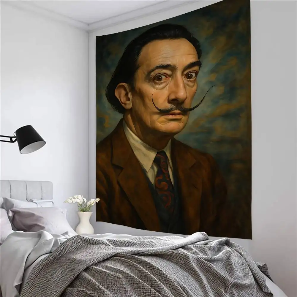 S-سالفادور دالي السريالية الفنية قماش مزخرف جداري البوهيمي جدار المفروشات ماندالا الجدار الشنق ديكور المنزل