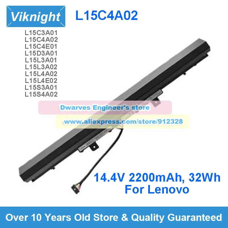 

Genuine 14.4V 2200mAh Battery L15C4A02 For Lenovo Ideapad V110-15ISK-80TL 80UD V310-15ISK 80SY V510-15IKB-80WQ V510-14IKB-80WR