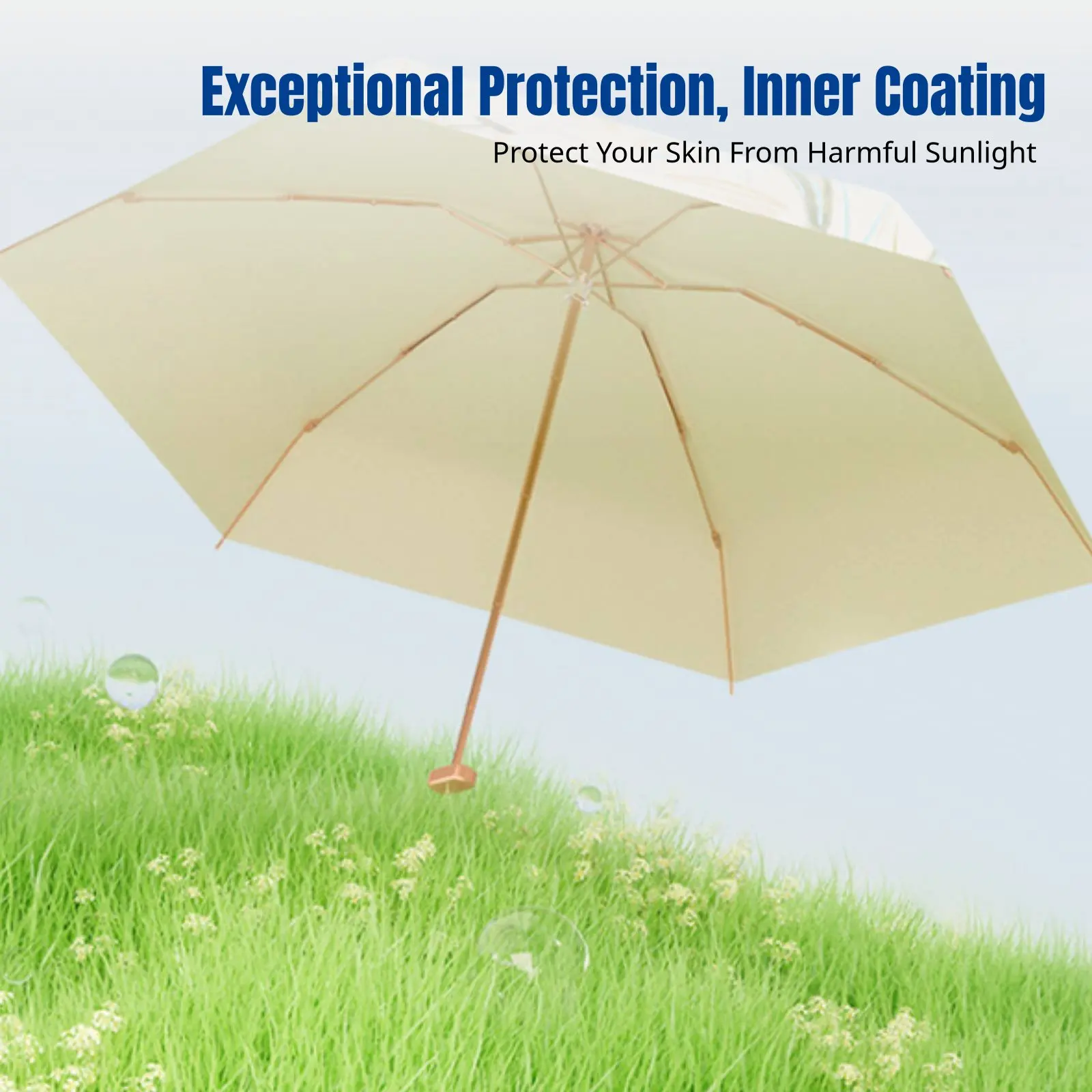 

Ultra-Lightweight Sun Umbrella, Compact Pocket Sun Shield, UPF50 Protection, Colorful Coating, Card Design, For Women