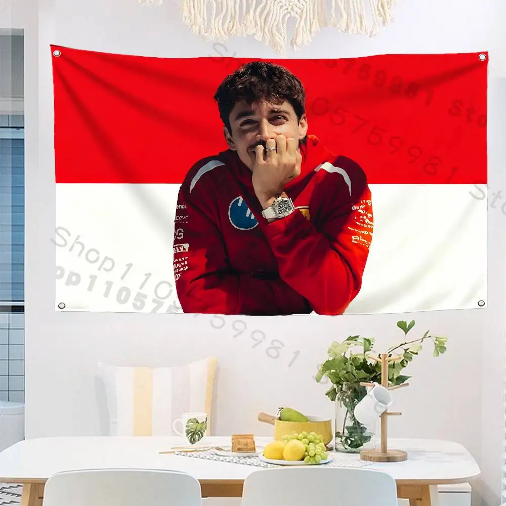 Racer C-Charles L-Leclerc Suitable for camping carnivals music festival parties Flag Polyester Digital Printing Banner For Decor