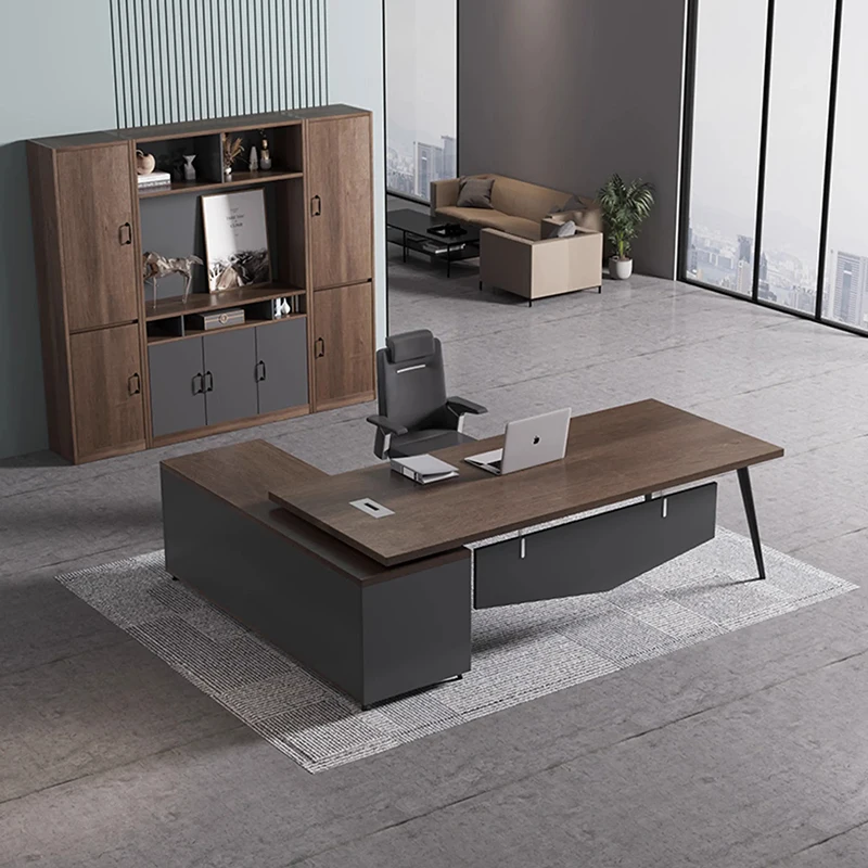 Corner Luxury Modern Desk Drawers Workstation Counter Office Desk L Shape Executive Scrivanie Per Ufficio Office Furniture