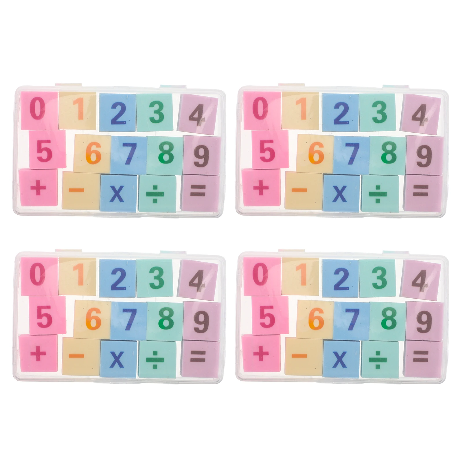 

60pcs Learning Erasers: Math Puzzle Eraser Bulk Classroom Supplies Cartoon Multiplication Mini Erasers For