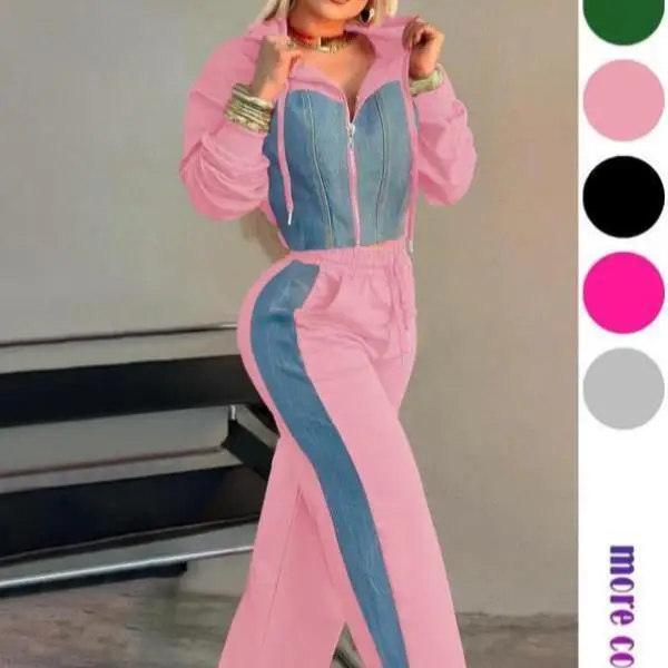 

Новый женский спортивный костюм 2025 года: куртка с молнией на плече и открытой передней частью, повседневные спортивные брюки-штаны (комплект из семи предметов)