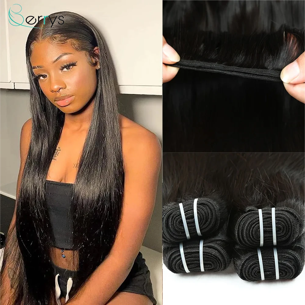 32 34 36 Inch Brazilian Straight Hair Bundles 100% Human Hair Straight Remy Hair Extensions Brazilian Hair Weave Bundles Deal