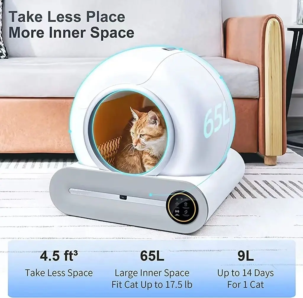 Wholesale Automatic Self Cleaning Toilet Robot for Multiple Cats App Control Safety Protection Odor Large Smart Cat  Box