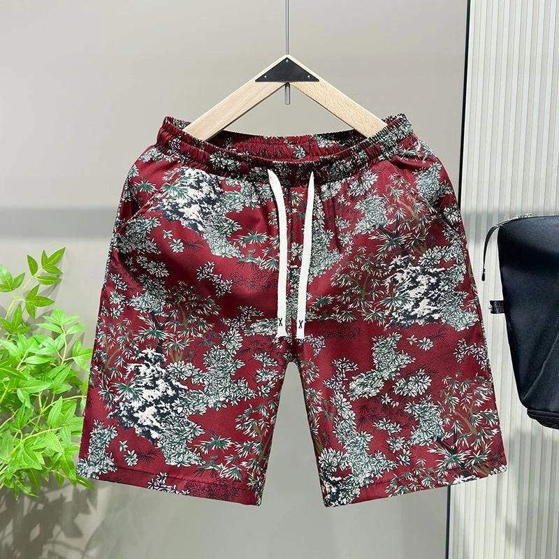 

Men's Summer Casual Shorts Quick Dry Camo Cargo Shorts Loose Fit Breathable Beach Pants 5 Inch Inseam Streetwear