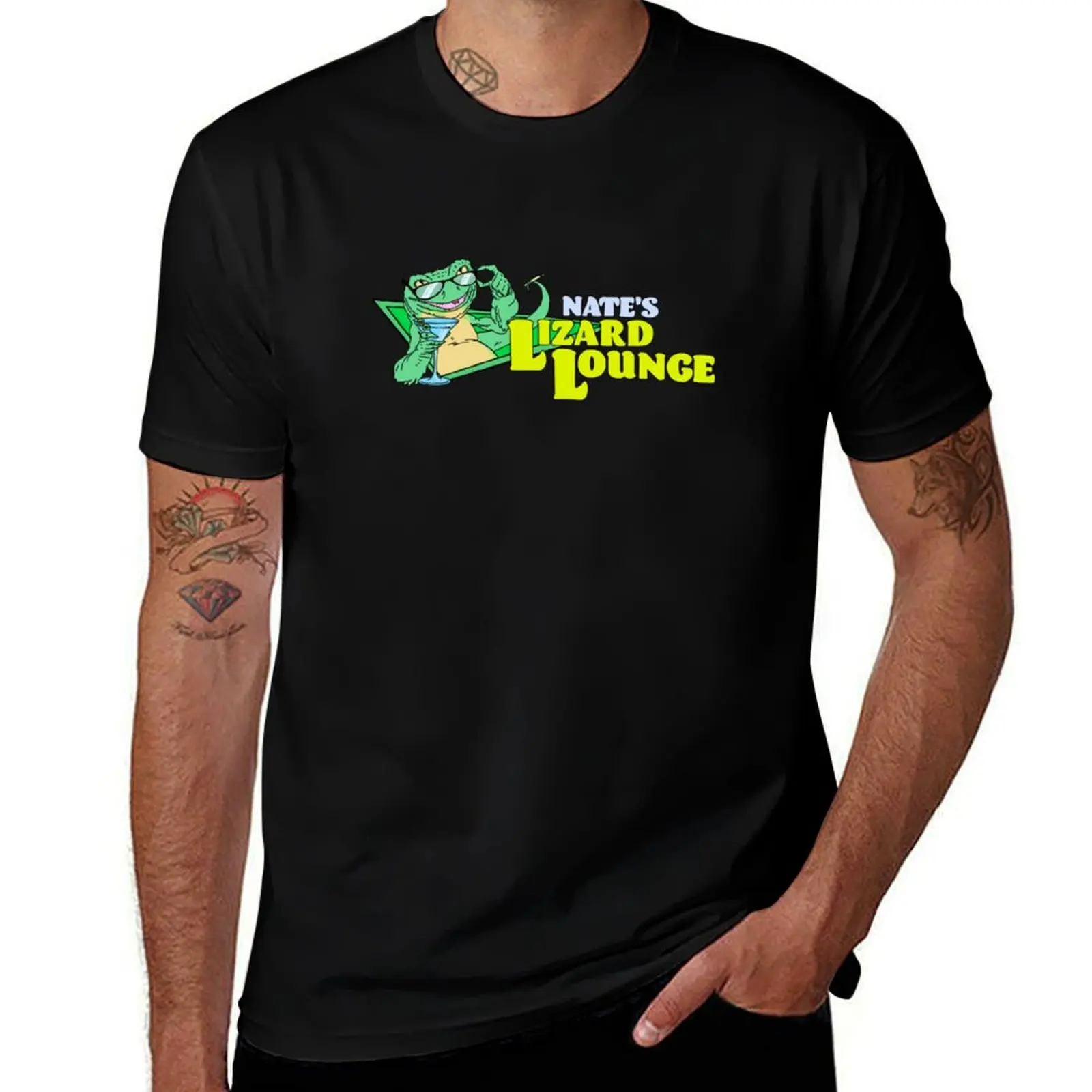 Nates Lizard Lounge The Rehearsal Logo T-Shirt Large Size Basic Casual T-Shirt