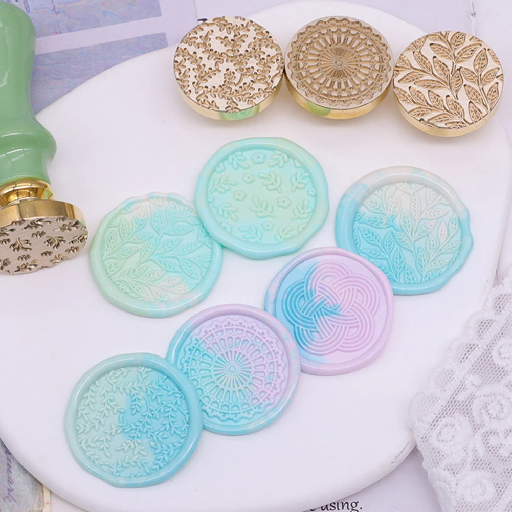25mm Fire Paint Copper Head 3D Relief Candy Series Sealing Wax Copper Head Classic Vintage Invitation Envelope for Wedding Card