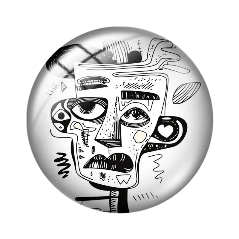 الصبي خط الفن 12/18/20/25 مللي متر الزجاج كابوشون قلادة سوار قلادة خواتم للمجوهرات التجريبي أقراط الظهر صنع النتائج #6