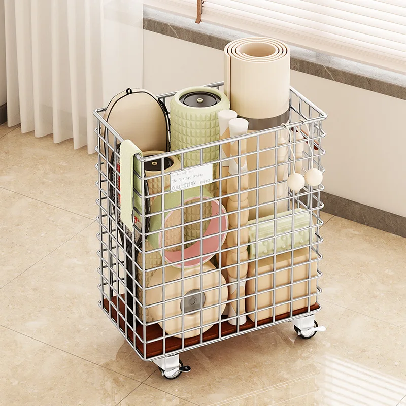 Fitness Equipment Home Yoga Mat Storage Basket Sports Equipment Shelf Basketball Dumbbell Equipment Organizing Basket