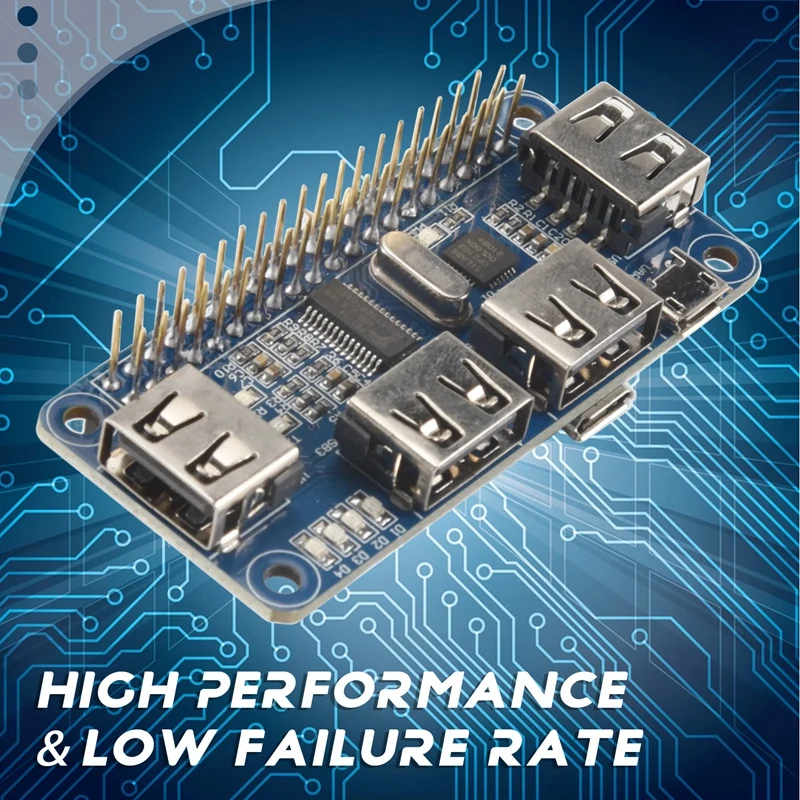4 Ports USB HUB HAT For Raspberry Pi 3 / 2 / Zero W Extension Board USB To UART For Serial Debugging Compatible With USB2.0/1.1