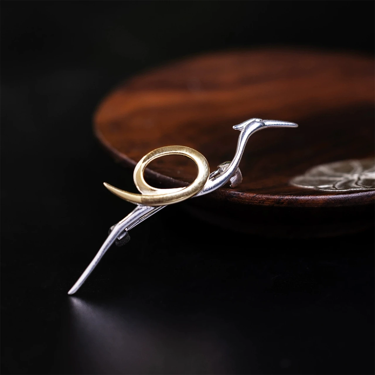 

S925 Sterling Silver Flying Crane Brooch Women's Men Style Fashion Pins Birthday Gifts Accessories Fine Charm Jewelry Wholesale
