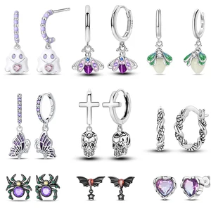 중립 925 스털링 실버 스컬 루진 유령 할로윈 맞춤형 유행 귀걸이 파티에 적합한 절묘한 보석 크리스마스 이어링 전 8 최고의 판매 악몽 - №8