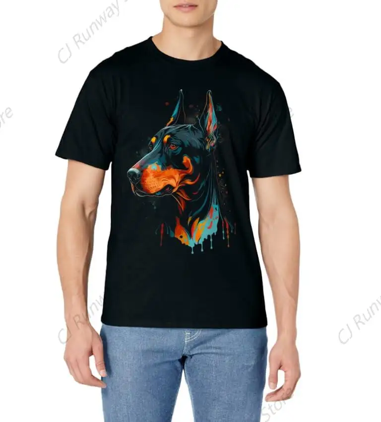 Colorful Doberman Pinscher For Dog Owners T-Shirt