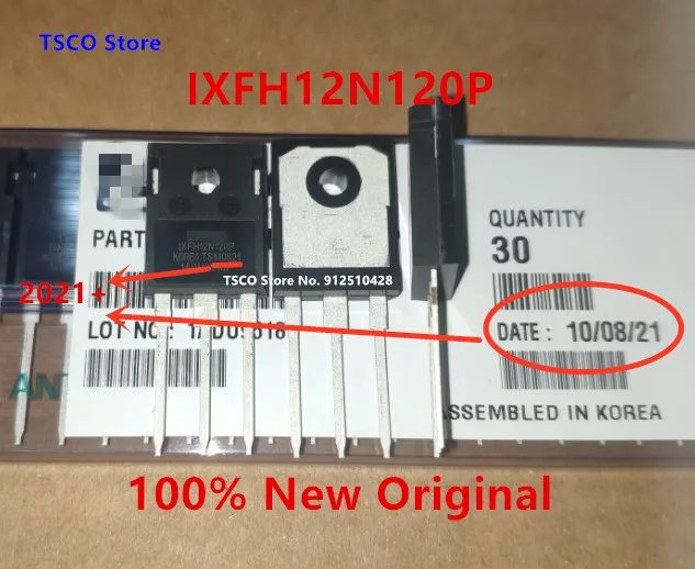 

IXFH12N120P 20A 1200V MOSFET 100% Новый оригинальный 5 шт.