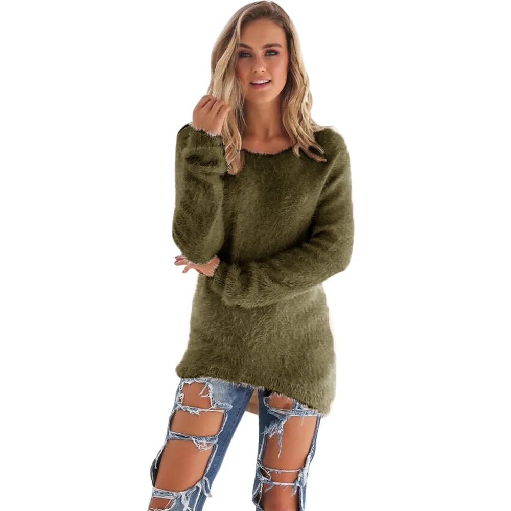 2024 Women Warm Sweater Spring O-Neck Loose Cotton Knitted Long Sweater Pullover Casual Oversize Blouse suéteres кофта женская