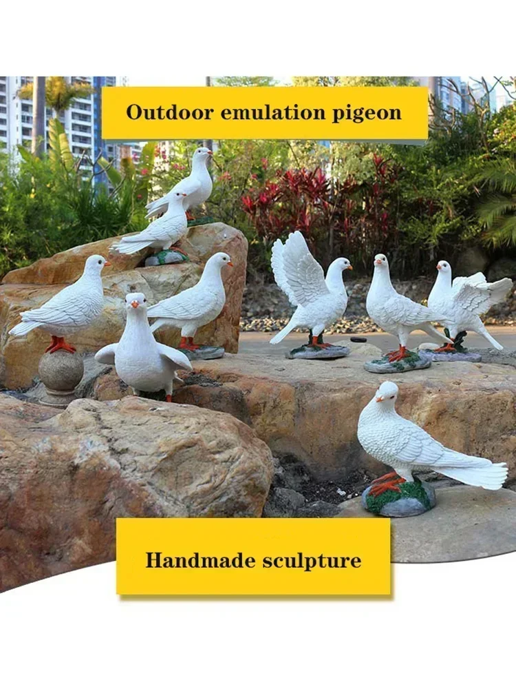 

European-style simulation pigeon statue Resin handmade sculpture Home decoration accessories Outdoor garden decoration statue