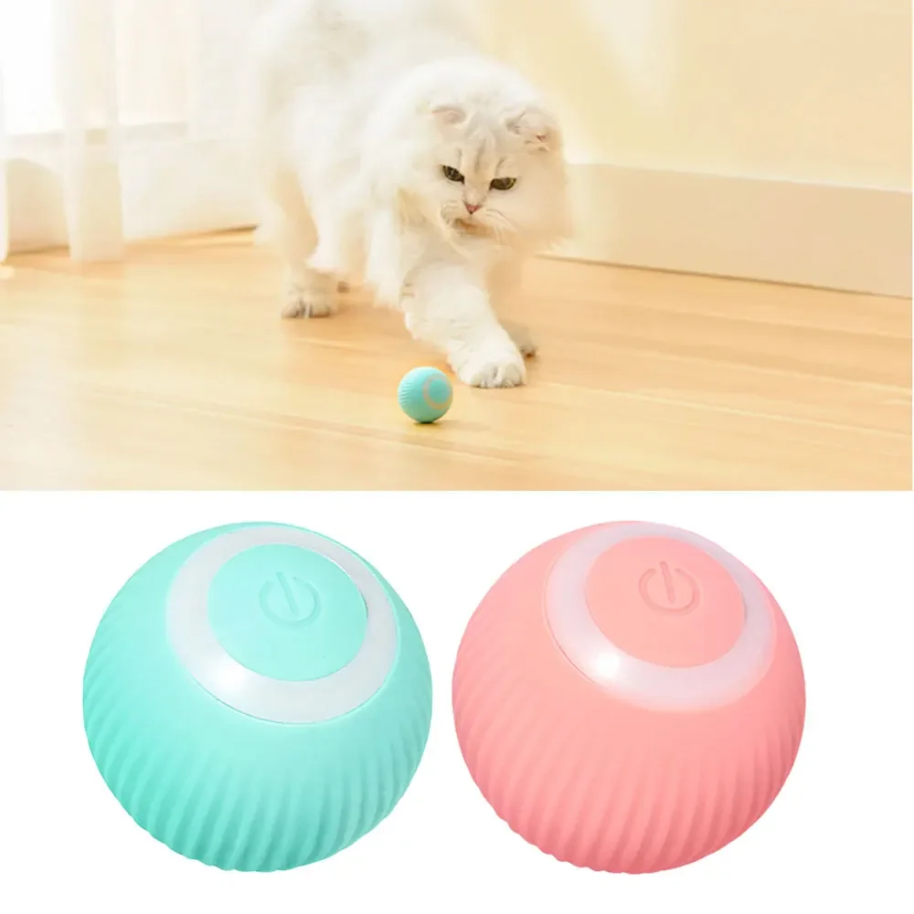 

Smart Electric Cat Ball Toys Automatic Rolling Cat Toys for Indoor Interactive Playing Cats Training Self-moving Kitten Toys