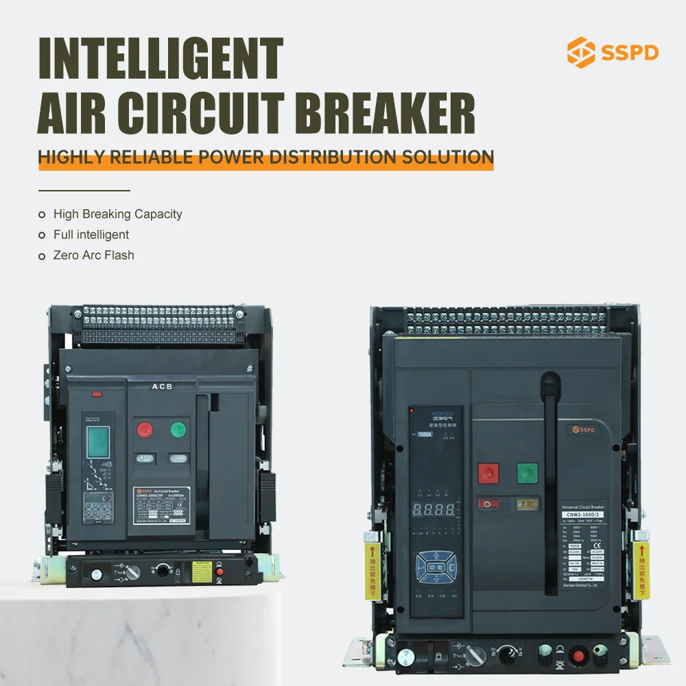 قواطع دوائر الهواء ACB العالمية من النوع الثابت 1600A 3P من سلسلة NW2