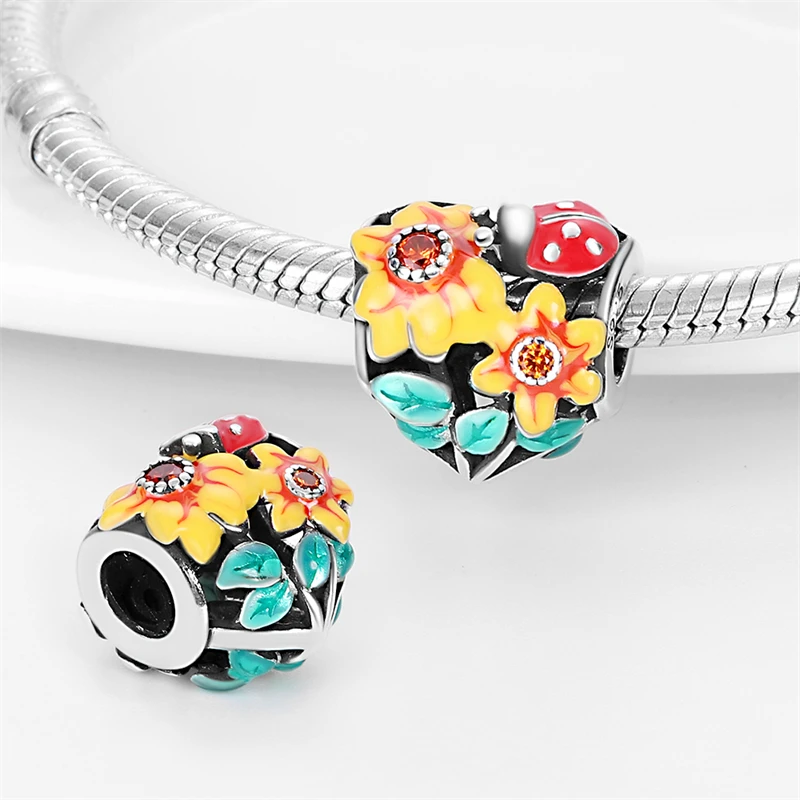 100% 925 Silver Emotional Expression Wishes Heart-Shaped Design Sweet Charms Beads 3mm DIY Fine Jewelry Making