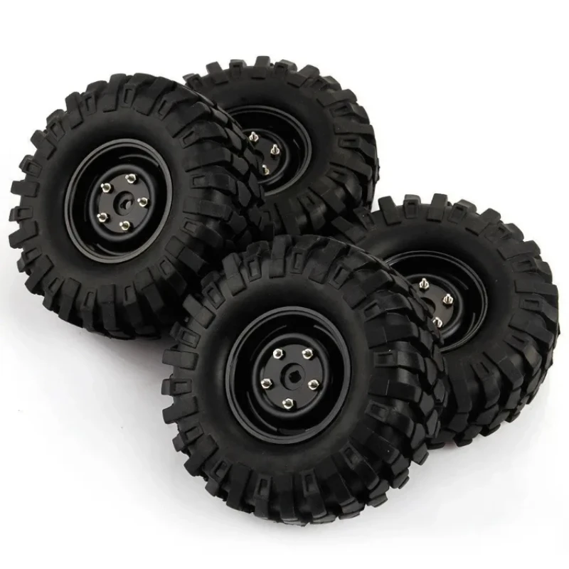 4pcs 96mm 1.9 Inch Rubber Wheel Rim Tire Beadlock For 1/10 Rc Crawler Car Hsp Redcat Traxxas Axial Scx10 90046 Rc 4wd