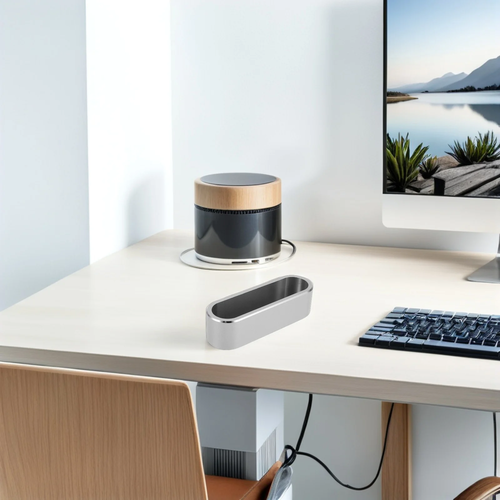 

Aluminum Alloy Business Card Holder Metal Desk Organizer Professional Desktop Card Stand for Office Travel Business Supplies