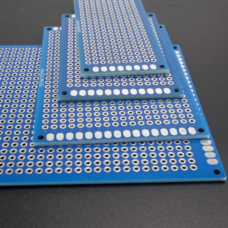 5pcs Double-Sided PCB Board 3x7CM 4x6CM 5x7CM 7x9CM Universal Solderable 2.54mm Pitch Blue PCB Board for DIY and Arduino