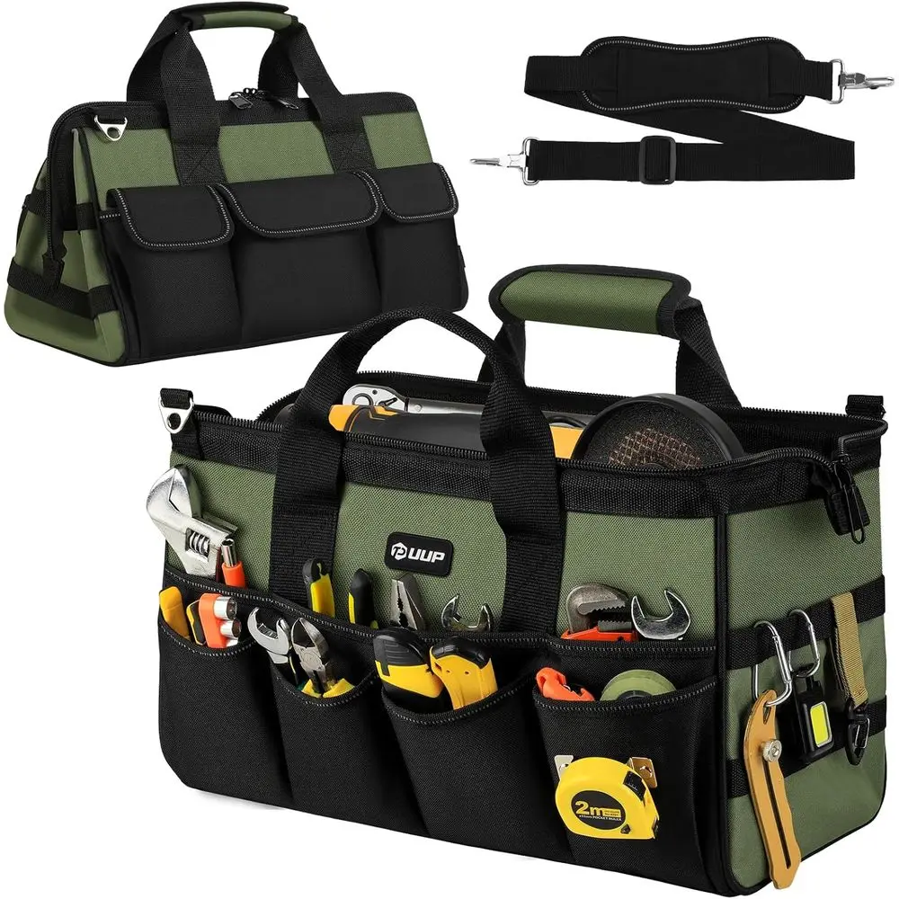 

18-Inch Large Tool Bag, 16-ket Portable Tool Box Organizer Storage, Heavy Duty Tactical Toolbag with Big Zipper, Travel Carry To