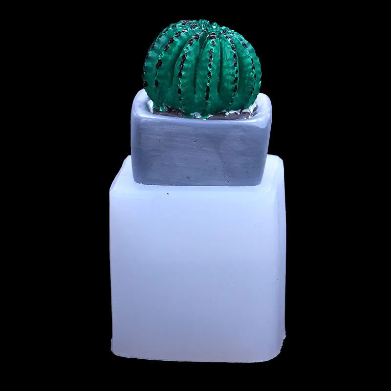 3D Three-dimensional Cactus Plant Silicone Mold Fondant Handmade Potted Plant Pot Epoxy Table Decoration Mould 15-1035