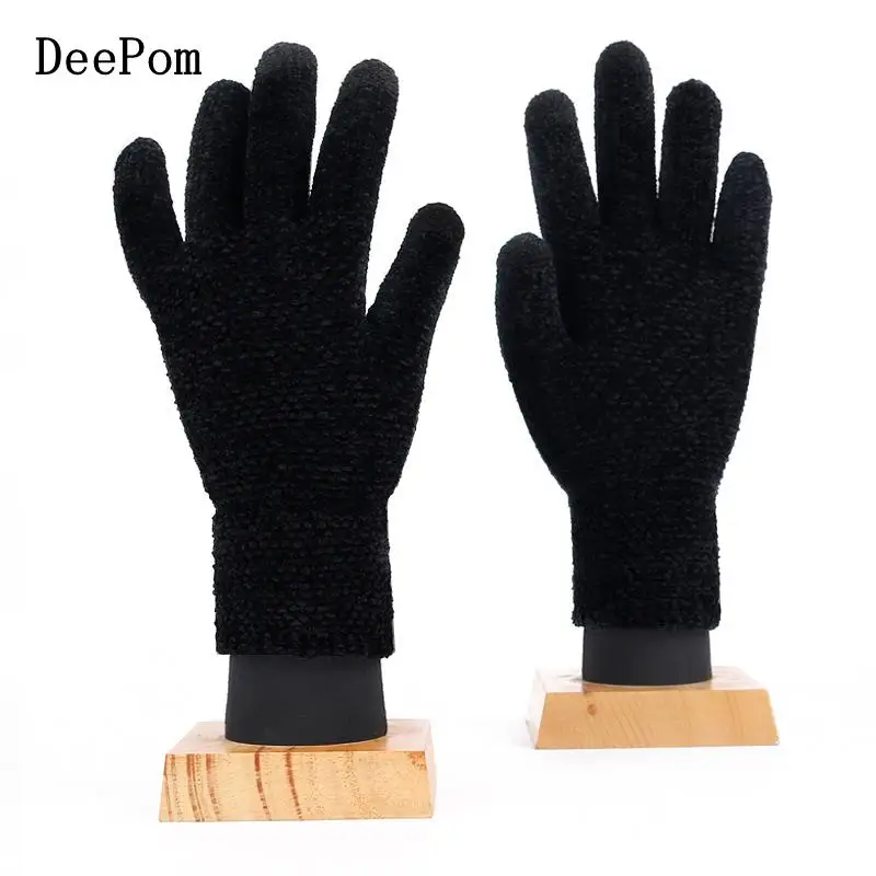 Winter Gloves For Women Men Unisex Knitted Chenille Touch screen Outdoor Cold proof Keep Warm Handschoenen Ladies Guantes