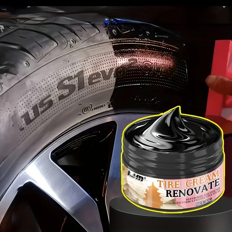 Specialized tire and rubber restoration wax - restores black shine, prevents cracking, plastic and seat repair-suitable for car