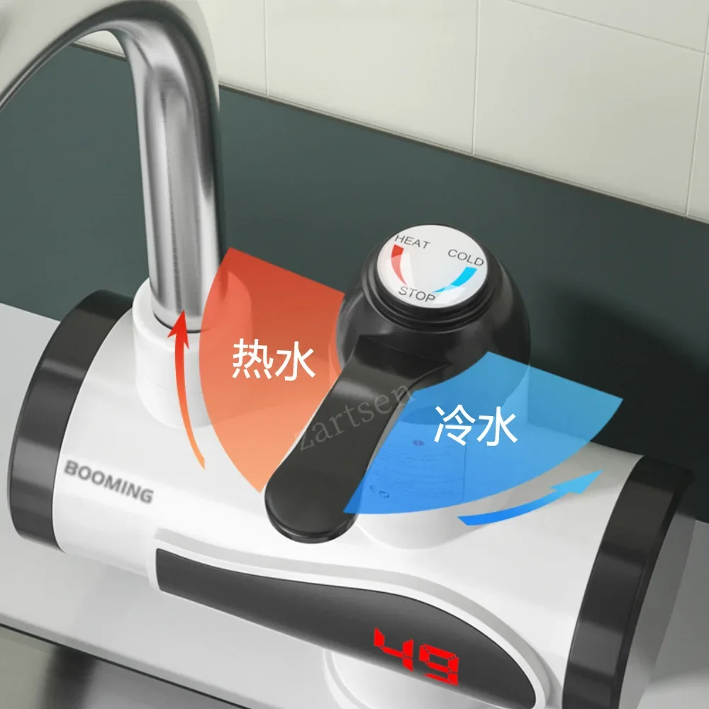 Faucet Water Heater Temperature Display Instant Hot Water Heaters Kitchen Tankless Water Heating