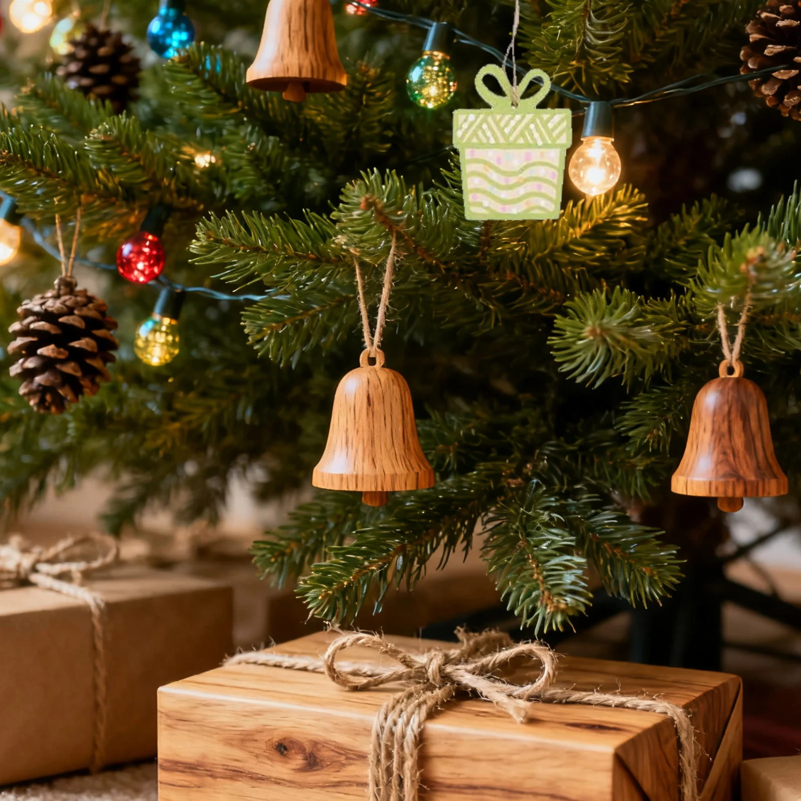 

100Pcs Wooden Ornaments for Crafts DIY Christmas Wood Decorations Unfinished Cutouts with Holes Rustic Table Centerpieces