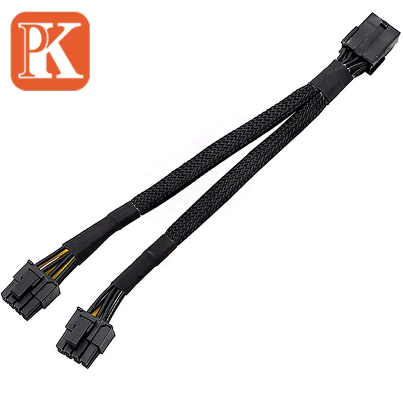

Адаптер питания для видеокарты GPU PCIe, 8-контактный разъем, 2x8 контактов (6 + 2), PCI Express, Плетеный удлинитель, кабель 20 см