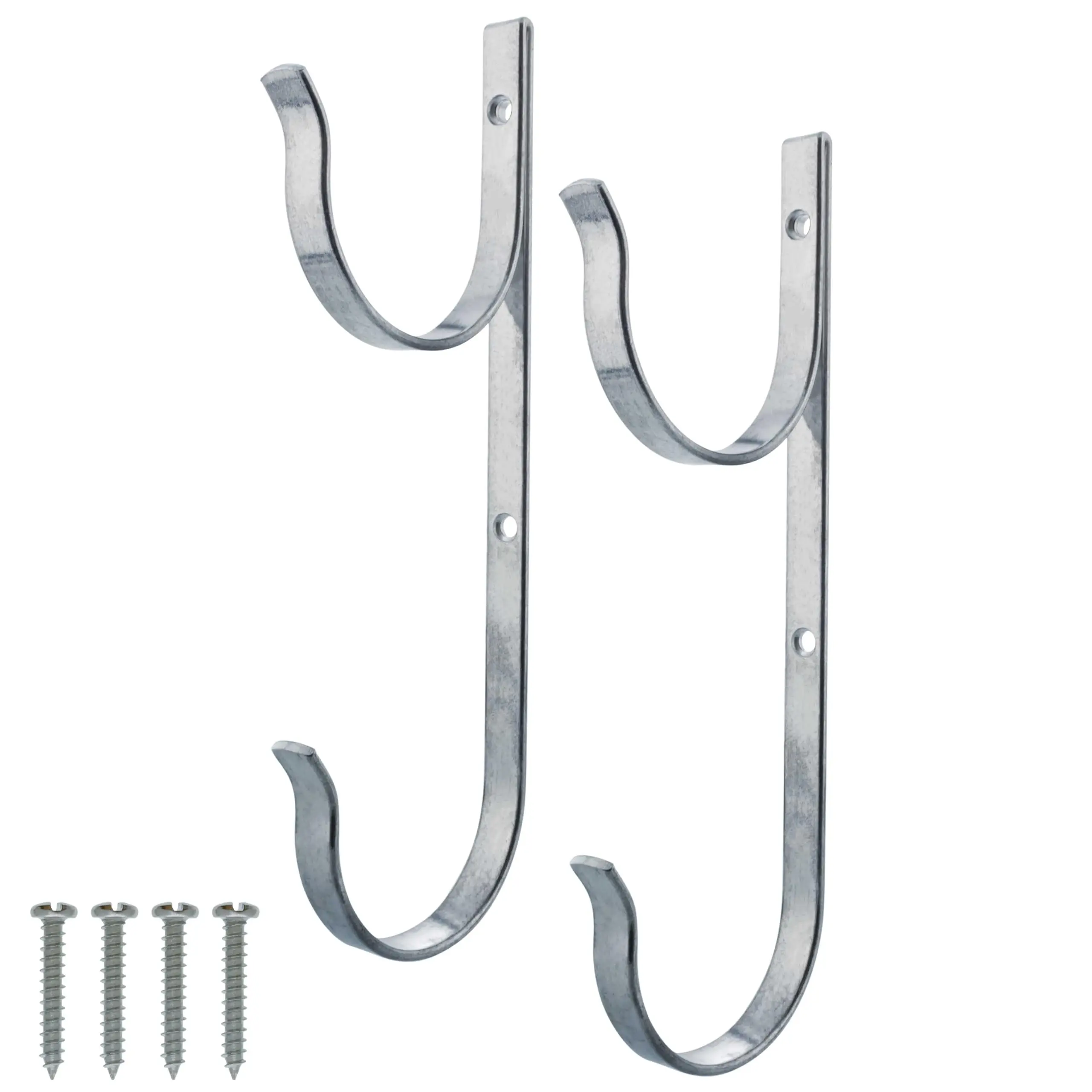Pool-Zubehör-Set mit 2 Aluminium-Poolhalterungen für Teleskopstangen - Zur Aufbewahrung von Stangen, Netzen, Staubsaugern, Schläuchen & Aufsätzen