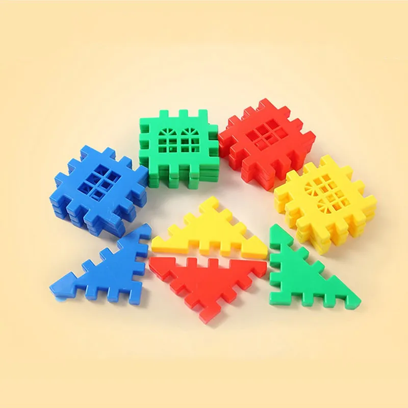 Building Blocks Colored Plastic Children Puzzle Toys 3-6 Years Old House Assembly Insertion Girls Boys Birthday Gift TMZ